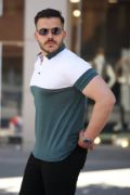 Erkek Yakalı çift Renk Kısa Kollu T-shirt resmi